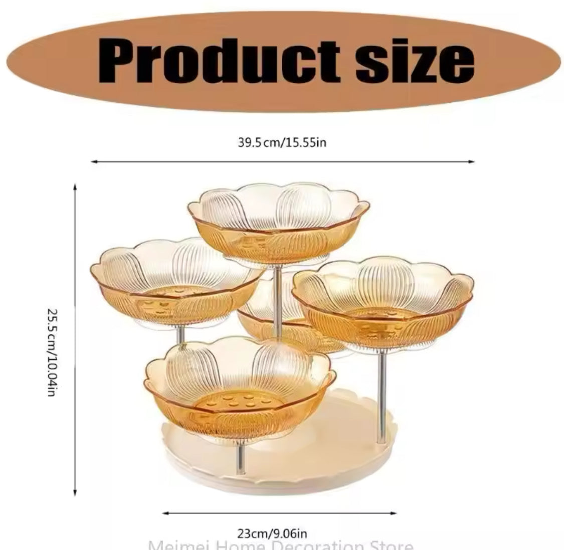 Multilayer Rotating Display Stand, Cakes Snacks and Fruits Stand, 3 Tier Fruit Plate, Stable Modern Dried Fruit Plate Multilayer Rotating Display Stand, Cakes Snacks and Fruits Stand, 3 Tier Fruit Plate, Stable Modern Dried Fruit Plate